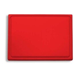 Schneidbrett Kunststoff  • rot mit Saftrille | 530 mm  x 325 mm  H 20 mm Produktbild