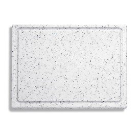 Schneidbrett Kunststoff  • weißmarmoriert mit Saftrille | 530 mm  x 325 mm  H 20 mm Produktbild