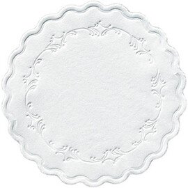 Untersetzer Romanze Papier weiß  Ø 90 mm | Einweg Produktbild