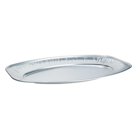 Servierplatte Aluminium silberfarben backofenfest oval | 550 mm x 360 mm | Einweg Produktbild