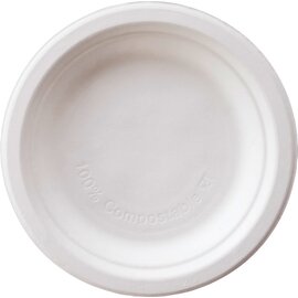 Teller Bagasse weiß  Ø 150 mm | Einweg Produktbild