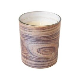 Kerzenglas SWITCH & SHINE braun Holz-Optik  Ø 80 mm  H 85 mm | 4 x 3 Stück Produktbild