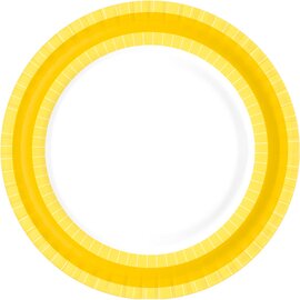 Premium Teller Papier weiß gelb  Ø 220 mm | 5 x 50 Stück | Einweg Produktbild