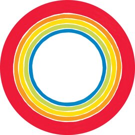 Premium Teller Papier weiß bunt  Ø 220 mm | 5 x 50 Stück | Einweg Produktbild
