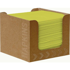 Cocktailservietten BIO DUNISOFT® grün in brauner Spenderbox Produktbild