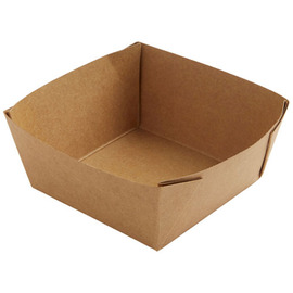 Takeaway-Schale 510 ml VIKING Low Box Karton braun | 113 mm x 113 mm H 50 mm Produktbild