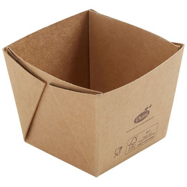 Takeaway-Box 250 ml Cube Mini Karton braun PLA-beschichtet | 75 mm x 75 mm H 60 mm Produktbild