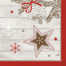 Zelltuch-Servietten Motiv COZY WINTER 3-lagig Falz 1/4 mit Dekor 330 mm  x 330 mm 4 x 250 Stück Produktbild