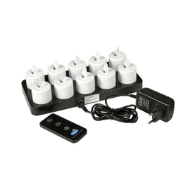 LED-Kerzen-Set MOVING FLAME | Ladestation | Adapter | Fernbedienung | Brenndauer 25 Stunden Produktbild