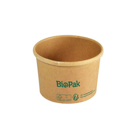 Eisbecher | Bio-Becher 240 ml Bowl Short Karton braun Ø 90 mm H 60 mm Produktbild