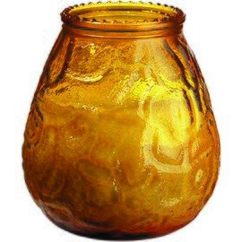 Kerzenglas VENEZIA bernsteinfarben  Ø 100 mm  H 100 mm | Brenndauer 70 Stunden Produktbild