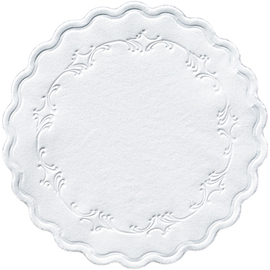 Zelltuch-Untersetzer weiß Ø 90 mm rund Einweg Papier Produktbild