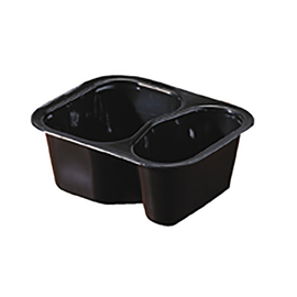 PP-Schälchen 220 ml | 140 ml schwarz | Einweg 138 mm x 114 mm H 53 mm Produktbild