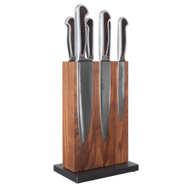 Magnetmesserblock Holz Nussbaum magnetisch passend für 6 Messer Produktbild