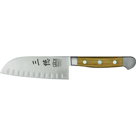 Santoku ALPHA OLIVE Messerstahl Kullenschliff | Klingenlänge 14 cm Produktbild