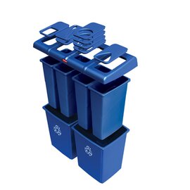 Recyclingstation GLUTTON blau 348 ltr 4 Einwurföffnungen Produktbild