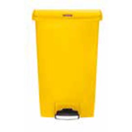 Tretabfallbehälter Kunststoff 68 ltr gelb Klappdeckel Produktbild