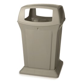 Abfallbehälter RANGER 170,3 ltr Kunststoff beige 4 Einwurföffnungen  L 630 mm  B 630 mm  H 1054 mm Produktbild