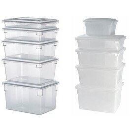 Lebensmittelbehälter Polycarbonat klar transparent 19 ltr flach  L 457 mm  B 660 mm  H 89 mm Produktbild