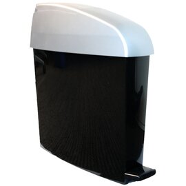 Sanitär Abfallbehälter 12 ltr Kunststoff schwarz weiß mit Fußpedal  L 140 mm  B 463 mm  H 480 mm Produktbild