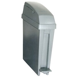 Sanitär Abfallbehälter 20 ltr Kunststoff grau mit Fußpedal  L 160 mm  B 510 mm  H 575 mm Produktbild