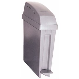 Sanitär Abfallbehälter 20 ltr Kunststoff grau platinfarben mit Fußpedal  L 160 mm  B 510 mm  H 575 mm Produktbild