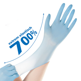 Nitril-Handschuhe XS blau SAFE SUPER STRETCH • puderfrei Produktbild
