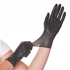 Latex-Handschuhe DIABLO XL Latex schwarz puderfrei | Einweg Produktbild