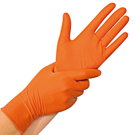 Nitril-Handschuhe S orange POWER GRIP • puderfrei Produktbild