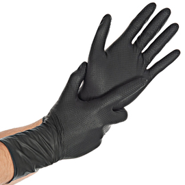 Nitril-Handschuhe L schwarz POWER GRIP LONG • puderfrei Produktbild