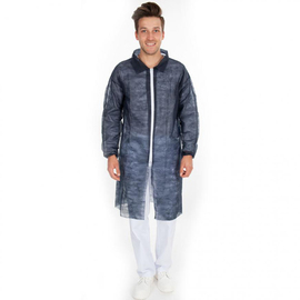 Besucherkittel ECO mit Reißverschluss XXXXL PP-Vlies 30g/m² blau L 1100 mm Produktbild