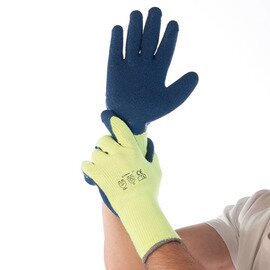 Thermo-Handschuhe WINTER STAR XL Baumwolle blau neongelb 250 mm Produktbild