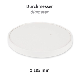 Bio Deckel Einweg | Only Paper für Salatschalen | Pappe Ø 185 mm Produktbild