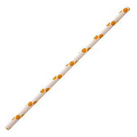 Papier-Trinkhalm CLASSIC NATURE Star Papier orange-weiß • gepunktet Produktbild