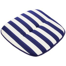 Sitzkissen Dessin 0268 blau-weiß gestreift 430 mm  x 430 mm Produktbild