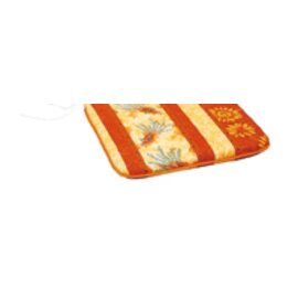 Sitzkissen Dessin 0666 orange-gelb floral gemustert 430 mm  x 430 mm Produktbild