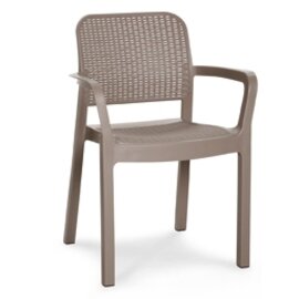 Stapelsessel CATANIA cappuccinofarben | 580 mm  x 530 mm | niedriger Rücken Produktbild