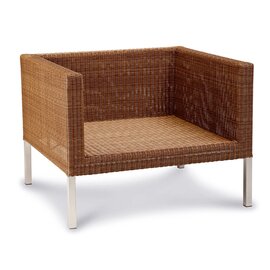 Lounge Sessel San Remo, handgeflochten, wetterbeständig,  85 x 78 x 64 cm, Farbe: natur Produktbild