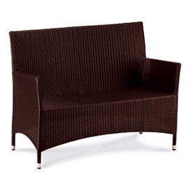 Bank Diva 2-Sitzer, 108 x 62 x 89 cm, geflochtene Korbbank mit Aluminiumgestell, Farbe: mocca Produktbild