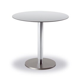 Tisch Turin, rund,  Ø 80 cm, Edelstahl-Look/grau Produktbild