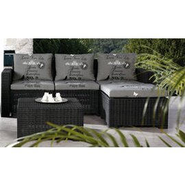 Lounge Gruppe KENIA  • Couch | Tisch | Fußhocker  • anthrazit  • graphit Produktbild