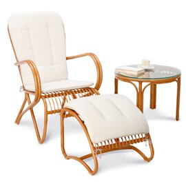 Lounge-Sessel Bayon, mit Armlehnen und hoher Rückenlehne, wetterfest, Aluminium im Bambus-Look Produktbild 1 S