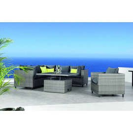 Lounge Gruppe BONAIRE  • 3 Eckelemente | 2 Mittelelemente | 1 Tisch  • grau Produktbild 1 S