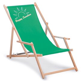 Liegestuhl Happy Sunshine, mit Armlehnen, Farbe: grün Produktbild
