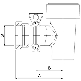 Entleerhahn Kochkessel 1 1/4" IG O-Ring dichtend Ausladung 85 mm Messing Produktbild 1 S
