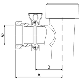 Entleerhahn Kochkessel 1 1/4" IG konisch dichtend Ausladung 85 mm Messing Produktbild 1 S