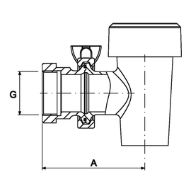 Entleerhahn Kochkessel 1 1/2" IG mit Überwurfmutter konisch dichtend Ausladung 100 mm Messing Produktbild 1 S