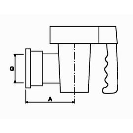 Entleerhahn Kochkessel 1" IG konisch dichtend Ausladung 80 mm Neusilber Produktbild 1 S