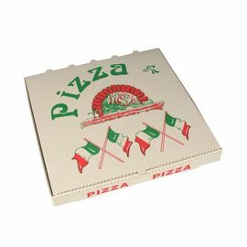 Pizzakarton Italienische Flagge Cellulose | 330 mm x 330 mm H 40 mm Produktbild