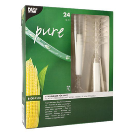 Sektglas pure PLA klar 0,1 ltr mit Eichstrich | Einweg Produktbild 1 S
